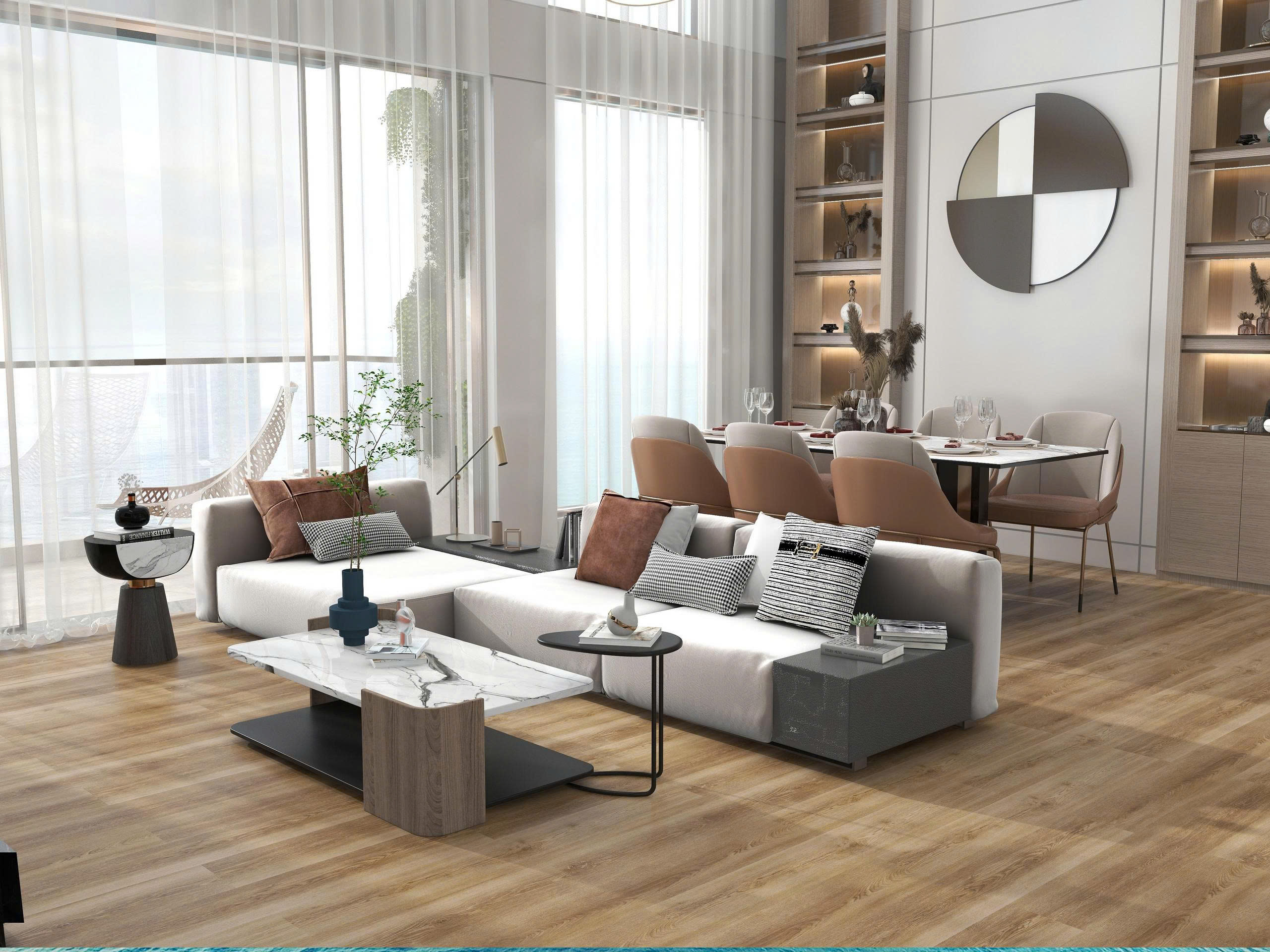 Ván sàn lát SPC hèm khóa  trong văn phòng 